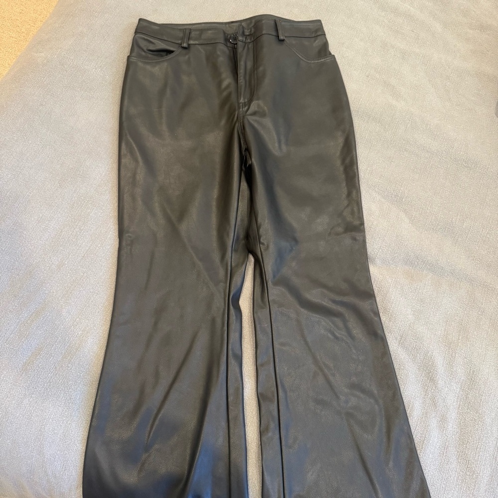 Le Lis Black Leather-Style Trousers